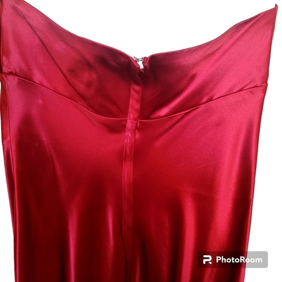 VTG Small Alfred Angelo Red Halter Dress Zippered Back - Picture 5 of 5